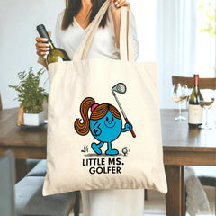 "LITTLE MS. GOLFER" Tote Bag for Women - Perfect Golf Gift for Female Golf Lovers, Mom, Daughter, Wife, Friend | Birthday, Christmas, Mothers Day, Valentine's Gift | Cute & Stylish Golf-themed Present