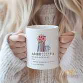 Abibliophobia Definition Mug - Book Lover Gift for Bibliophiles - Funny Reading Phobia Coffee Cup - Ceramic Mug for Librarians, English Teachers & Bookworms - Perfect Literary Gift