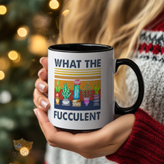 What The Fucculent Mug - Funny Plant Lover Gift - Sassy Succulent Coffee Cup for Gardeners, Plant Parents & Botany Enthusiasts - Perfect Gift for Plant Nerds with a Sense of Humor