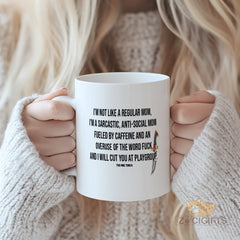 "Funny Sarcastic Mom Mug - 'I'm Not Like A Regular Mom' Humorous Coffee Cup for Moms, Caffeine Fueled & Anti-Social Mom Gift Idea for Mother's Day, Birthday, Christmas, Playgroup Mom Present"
