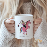 "Magical Mama Unicorn Mom Mug - Humorous Coffee Cup with Mom Riding Unicorn & Kids, Gift for Mother's Day, Birthday, Busy Moms in North America & Europe"