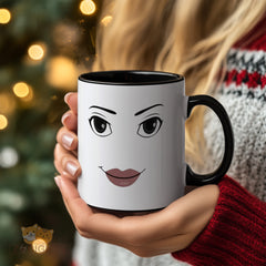 "Funny Cartoon Woman Face Mug - Cute Animated Expression Coffee Mug, Perfect Gift for Her, Friends, or Cartoon Lovers on Birthday, Christmas"