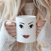 "Funny Cartoon Woman Face Mug - Cute Animated Expression Coffee Mug, Perfect Gift for Her, Friends, or Cartoon Lovers on Birthday, Christmas"