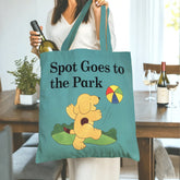 "Spot Goes to the Park Tote Bag - Cute Dog & Beach Ball Design, Durable Reusable Grocery Shopping Bag, Perfect Gift for Dog Lovers, Mom, Grandma, Kids, Friends, Colleagues, Ideal for Birthdays, Christmas & Everyday Use"