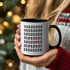 XOXO Mug with Red Heart - Cute Kisses & Hugs Design White Ceramic Coffee Cup, Perfect Thoughtful Gift for Valentine's Day, Anniversary, Birthday, Christmas, Mother's Day, Thank You Gift for Girlfriend, Boyfriend, Wife, Husband, Friends, Mom, Her, Him