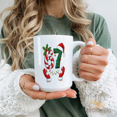 "67" Christmas Mug - Festive Holiday Mug with Unique 6 & 7 Design, Perfect Christmas Gift for Friend, Colleague, Couple, Family | Novelty Ceramic Cup for Xmas, Secret Santa, Stocking Stuffer