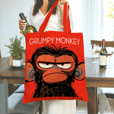 Grumpy Monkey Tote Bag - Funny & Unique Gift for Her, Him, Friends, Coworkers, Birthday, Christmas, Valentine‘s Day | Gag Gift & Novelty Present