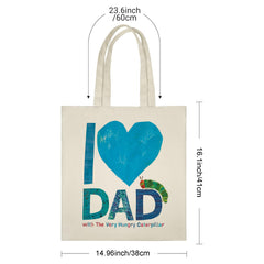 I Love Dad Tote Bag with The Very Hungry Caterpillar™ - Perfect Gift for Dad, Father‘s Day, Birthday, Christmas, Parents, Husband & Book Lovers