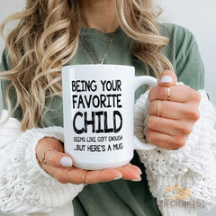 Favorite Child Mug - Heart - warming Gift for Kids & Adults - Premium Ceramic Mug for Coffee, Tea in North America & Europe