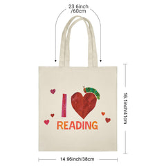 The Very Hungry Caterpillar™ "I ❤️ READING" Tote Bag - Perfect Gift for Book Lovers, Teachers, Students, Valentine‘s, Birthday & Christmas