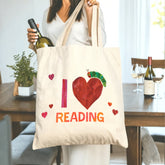 The Very Hungry Caterpillar™ "I ❤️ READING" Tote Bag - Perfect Gift for Book Lovers, Teachers, Students, Valentine‘s, Birthday & Christmas