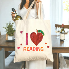 The Very Hungry Caterpillar™ "I ❤️ READING" Tote Bag - Perfect Gift for Book Lovers, Teachers, Students, Valentine‘s, Birthday & Christmas