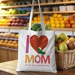 Heartwarming I Love Mom Tote Bag with The Very Hungry Caterpillar - Perfect Gift for Mom, Mother's Day, Birthday, Christmas & More - Cute, Spacious & Thoughtful Present