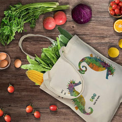 "We Don't Always See Eye to Eye" Seahorse Tote Bag - Meaningful Gift for Couples, Best Friends, Family | Perfect Anniversary, Apology, Reconciliation, Friendship Day Gift | Colorful, Thoughtful Canvas Bag