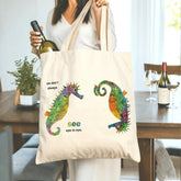 "We Don't Always See Eye to Eye" Seahorse Tote Bag - Meaningful Gift for Couples, Best Friends, Family | Perfect Anniversary, Apology, Reconciliation, Friendship Day Gift | Colorful, Thoughtful Canvas Bag