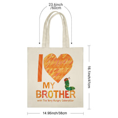 Heartfelt "I Love My Brother" Tote Bag with The Very Hungry Caterpillar - Perfect Gift for Siblings, Friends, Family & Loved Ones on Birthdays, Valentine's Day, Christmas & Holidays
