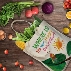 The Very Hungry Caterpillar “WHERE IS” Tote Bag - Nostalgic & Whimsical Gift for Book Lovers, Mom, Friends, Kids on Birthday, Christmas, Baby Shower, Mother’s Day