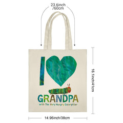 "I Love Grandpa Tote Bag with The Very Hungry Caterpillar – Thoughtful Gift for Grandparents, Father’s Day, Birthday, Christmas & More | Cute Keepsake for Family & Friends"