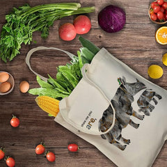 Cute Rhino Mother & Baby Tote Bag "You Show Me You Care" - Heartfelt Gift for Mom, Grandma, Mother's Day, Birthday, Thanksgiving & Christmas | Appreciation Present