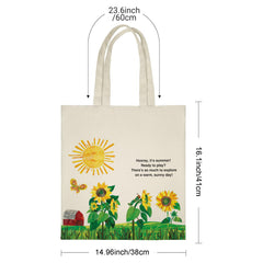 Hooray It‘s Summer Tote Bag - Cheerful Gift for Mom, Grandma, Teacher, Birthday, Mother’s Day, Easter & Summer Holidays | Cute Sunflower Design
