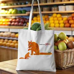 Heartfelt "I Look Up to You" Cat Tote Bag - Perfect Appreciation Gift for Mom, Dad, Teacher, Mentor, Friend, Her on Birthday, Christmas & Mother’s Day