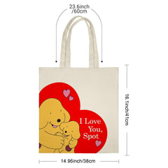 “I Love You, Spot” Dog Hug Tote Bag - Perfect Gift for Pet Lovers, Valentine‘s Day, Anniversary, Birthday, Christmas for Her, Him, Dog Mom & Dog Dad
