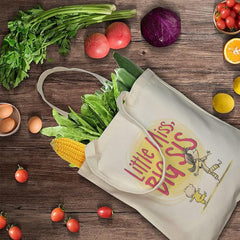 Cute and Durable "Little Miss, BIG SIS" Canvas Tote Bag - Ideal Gift for Women, Sisters, Moms on All Occasions Like Birthday, Valentine's, Mother's Day, Thanksgiving, Christmas