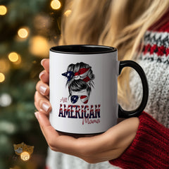 All American Mama Mug - Patriotic Coffee Cup with USA Flag Design, Perfect Gift for Mothers on Independence Day, Birthday or Any Occasion - High - Quality Ceramic Mug