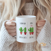 Cute Couples Cactus Mug - Funny 'Cact-Us' Pun Design, Perfect for Anniversaries, Weddings & Valentine's Day Gifts - Love-Themed Coffee Cup with Heartwarming Illustrations