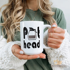 Funny "Pot Head" Coffee Mug - Unique Novelty Gift for Coffee Lovers, Perfect for Morning Routine, Office Humor, and Home Decor - High-Quality Ceramic Mug