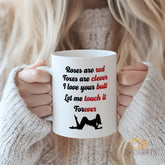 Funny and Flirty Rhyming Mug - "Roses Are Red" Poem with Silhouette - Perfect Gift for Lovers, Couples, or Just for Fun!