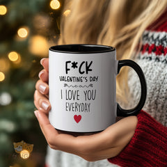 F-Word Valentine's Day Mug - I Love You Everyday with Heart Design - Unique Gift for Her, Him, Boyfriend, Girlfriend, Couples on Special Occasion