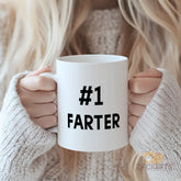 #1 FARTER Mug - Funny & Quirky Gift for Men, Dad, Husband, Friends | Hilarious Birthday, Father's Day, Christmas Gag Gift | White Ceramic Novelty Cup with Bold Text