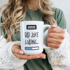 Funny "Dad Joke Loading" Warning Mug - DAD JOKE LOADING... with Progress Bar Design | Perfect Humor Gift for Dad, Father, Husband on Father's Day, Birthday, Christmas | Great Present for Dad Joke Lovers