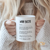 WORK BESTIE Mug - Funny & Heartwarming Gift for Your Office Best Friend, Coworker, or Work Wife | Perfect for Secret Santa, Work Anniversary, Christmas Party, Birthday, & Leaving Gifts