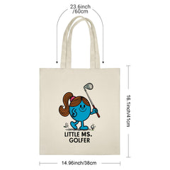 "LITTLE MS. GOLFER" Tote Bag for Women - Perfect Golf Gift for Female Golf Lovers, Mom, Daughter, Wife, Friend | Birthday, Christmas, Mothers Day, Valentine's Gift | Cute & Stylish Golf-themed Present