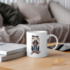 Hecate Triple Goddess Mug - Witchcraft Coffee Cup for Pagans & Wiccans - Greek Mythology Moon Goddess Design - Perfect Gift for Spellcasters, Priestesses & Dark Moon Practitioners