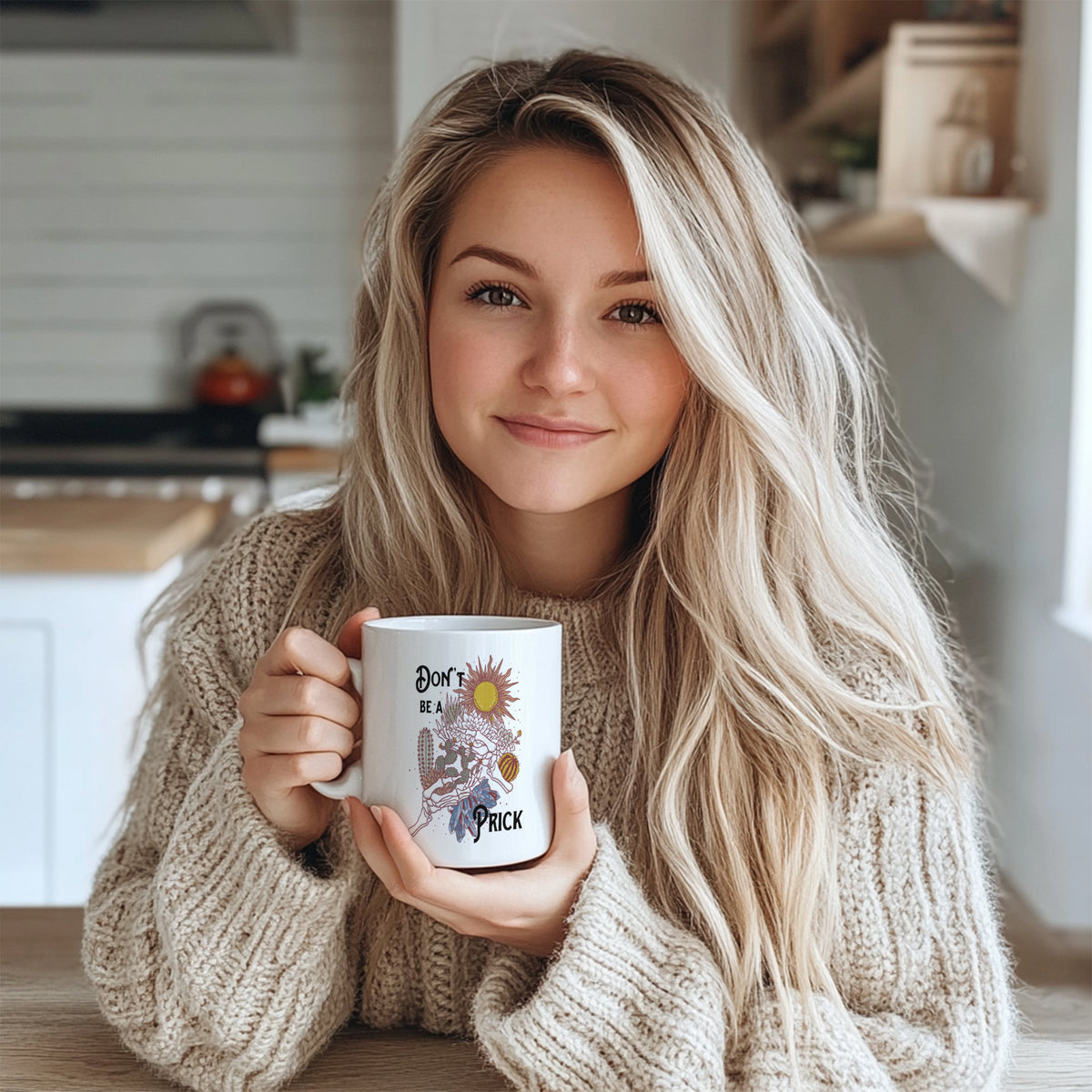 Don't Be a Prick Mug - Funny Succulent Plant Lover Gift - Sassy Cactus Coffee Cup for Gardeners - Passive Aggressive Humor Present for Plant Parents & Nature Enthusiasts