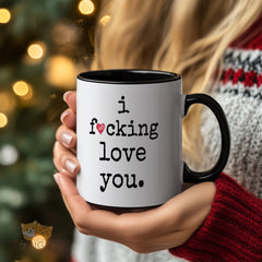 Expressive "I F***ing Love You" Ceramic Mug with Red Heart Design - Humorous and Heartwarming Gift for Valentine's Day, Anniversary, Birthday, Christmas, Thanksgiving, Father's Day, Mother's Day, and All Special Occasions