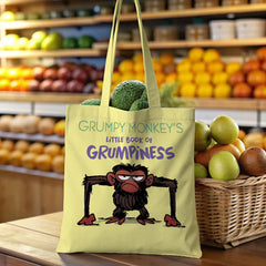 Grumpy Monkey's Little Book of Grumpiness Tote Bag - Perfect Gift for Friends, Coworkers, Family, Birthday, Christmas & Self-Care