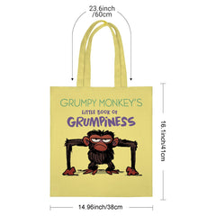 Grumpy Monkey's Little Book of Grumpiness Tote Bag - Perfect Gift for Friends, Coworkers, Family, Birthday, Christmas & Self-Care