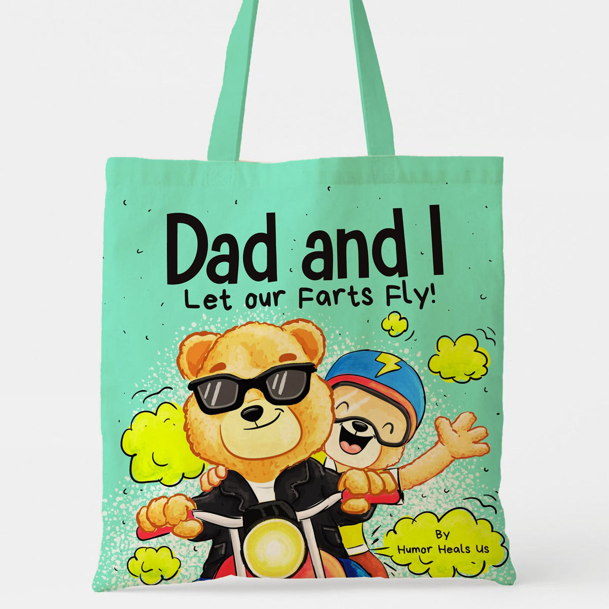 Funny “Dad and I Let our Farts Fly!” Tote Bag - Hilarious Gift for Dad, Son, Father‘s Day, Birthday, Christmas | Novelty Gag Gift for Men