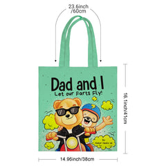 Funny “Dad and I Let our Farts Fly!” Tote Bag - Hilarious Gift for Dad, Son, Father‘s Day, Birthday, Christmas | Novelty Gag Gift for Men