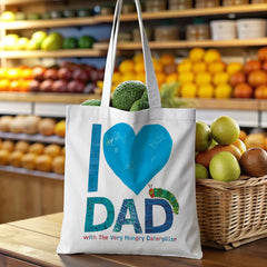 I Love Dad Tote Bag with The Very Hungry Caterpillar™ - Perfect Gift for Dad, Father‘s Day, Birthday, Christmas, Parents, Husband & Book Lovers