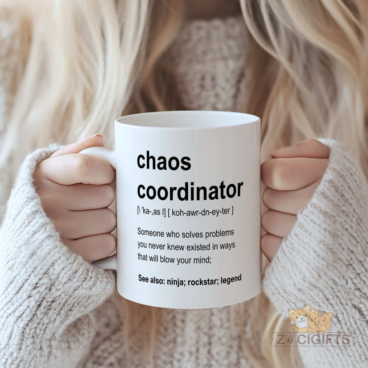 Chaos Coordinator Definition Mug - Unique Gift for Problem - Solvers, Ninjas, Rockstars & Legends - Ideal for Work or Home in North America & Europe