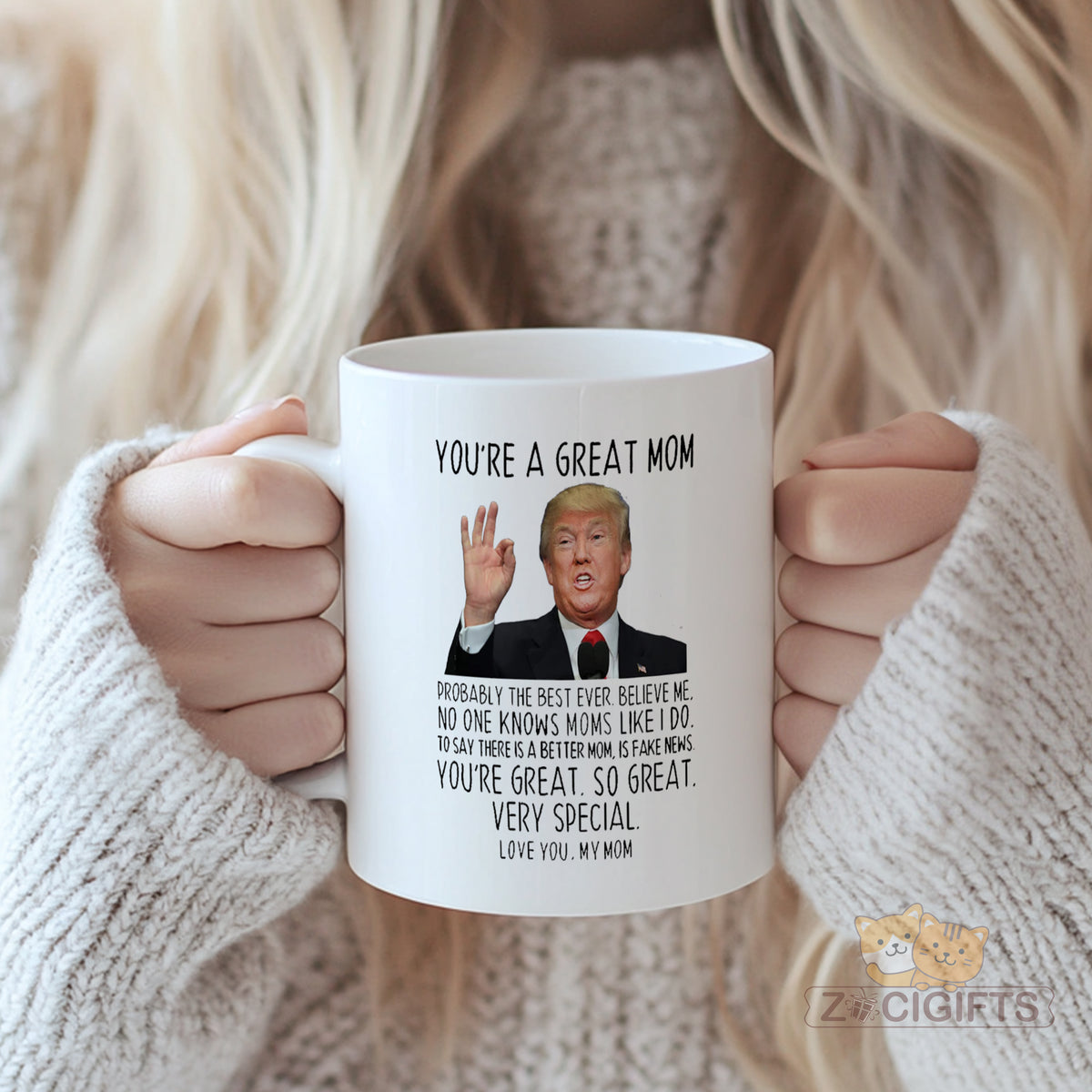 Commemorative Mug Celebrating Mothers - Unique Design with Donald Trump Quote, Perfect Gift for Mom in North America and Europe, High - quality Ceramic Mug for Home and Office Use