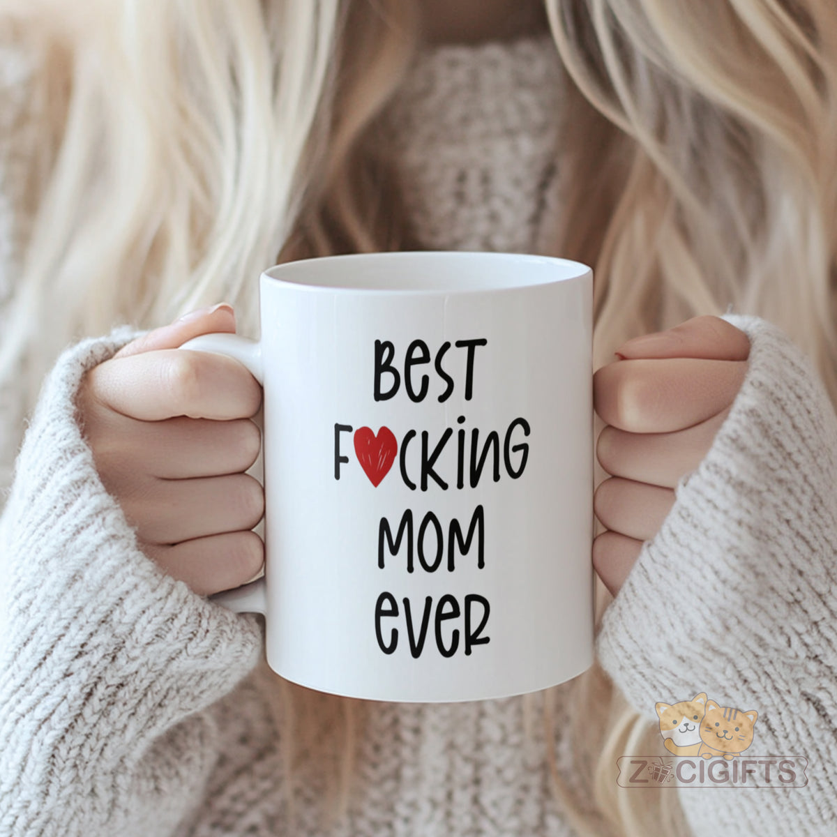 Best F?*?ing Mom Ever Mug - Funny Love Gift for Mothers, Moms, Mothers Day, Birthday, Home Kitchen Decor, Premium Ceramic Mug with Cute Design, Perfect for Coffee Tea