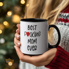 Best F?*?ing Mom Ever Mug - Funny Love Gift for Mothers, Moms, Mothers Day, Birthday, Home Kitchen Decor, Premium Ceramic Mug with Cute Design, Perfect for Coffee Tea