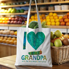 "I Love Grandpa Tote Bag with The Very Hungry Caterpillar – Thoughtful Gift for Grandparents, Father’s Day, Birthday, Christmas & More | Cute Keepsake for Family & Friends"