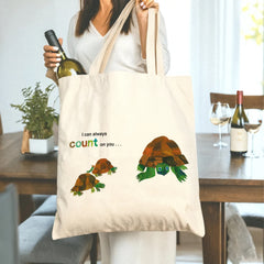 “I Can Always Count on You” Turtle Tote Bag - Cute Gift for Father’s Day, Mother’s Day, Birthday & Thanksgiving | Reliable Support Themed Present